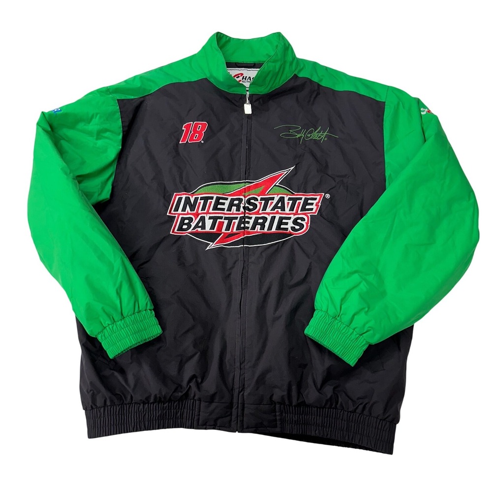 Chase Authentics Racing Jacket Black Green Interstate Batteries Bobby Labonte L